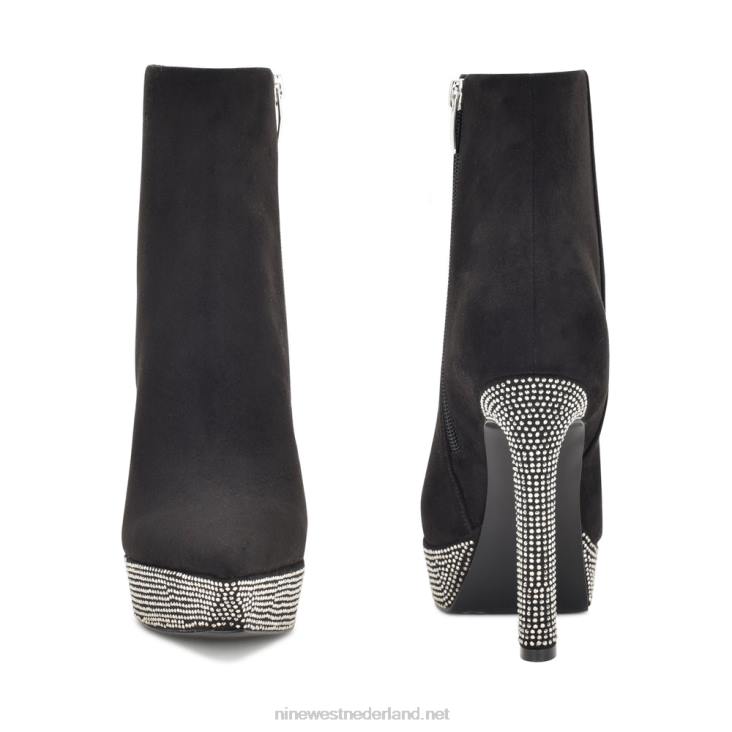 loraa platform slofjes Nine West 62LB1869 zwart strass suède