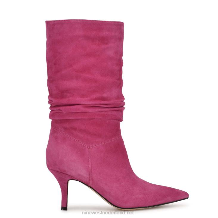 mycki geklede laarzen Nine West 62LB955 elektrisch roze suède