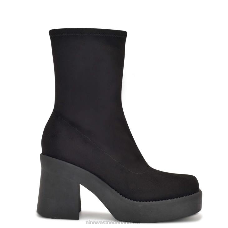 platform laarsjes met gerri hak Nine West 62LB2915 zwart suède