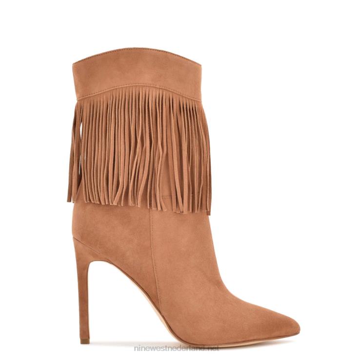 probeert laarsjes met franjes Nine West 62LB1503 cognac suède