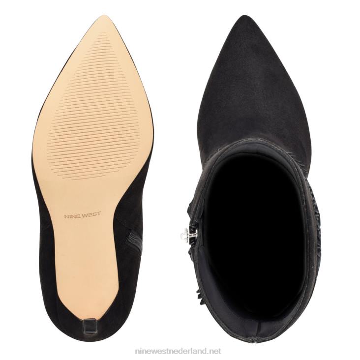 probeert laarsjes met franjes Nine West 62LB1505 zwart suède