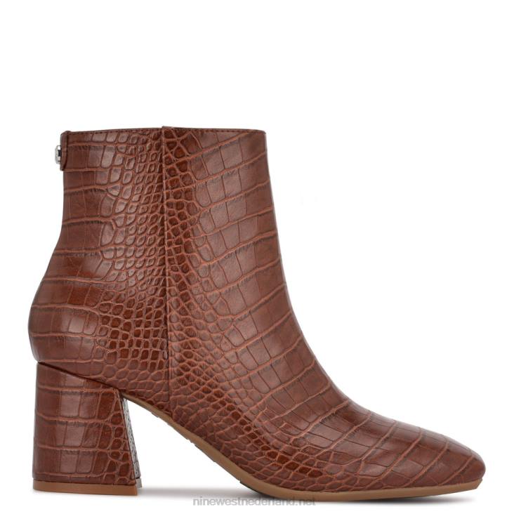 vivy 9x9 laarsjes met hak Nine West 62LB2905 bruine krokodil