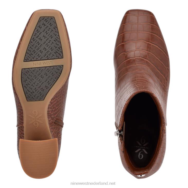 vivy 9x9 laarsjes met hak Nine West 62LB2905 bruine krokodil