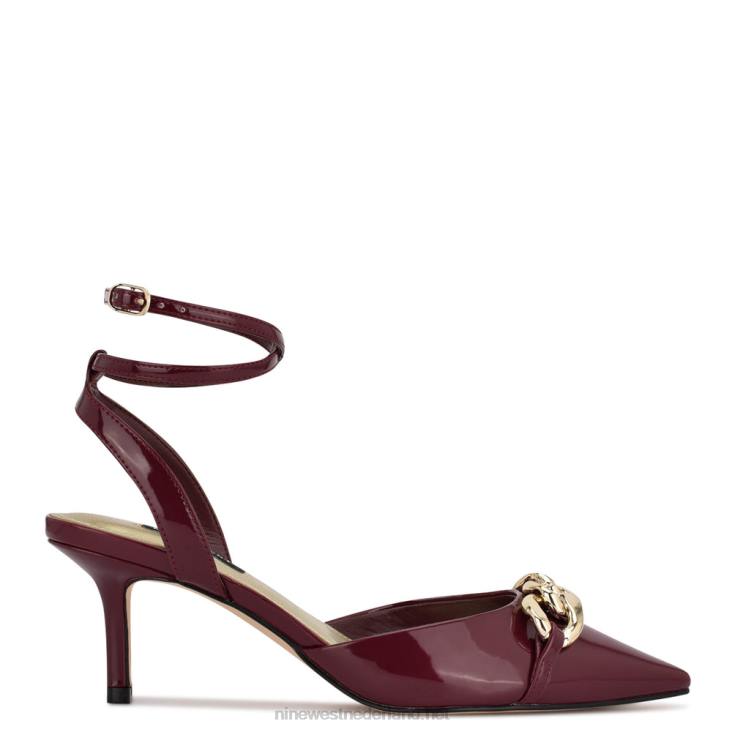 Arnice pumps met spitse neus Nine West 62LB1178 donkerrood patent