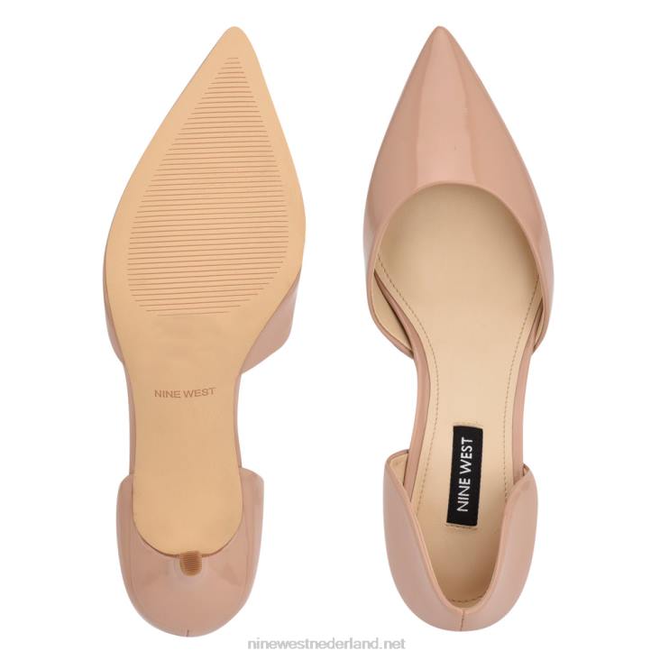 aankomst puntige teen pumps Nine West 62LB1172 nauwelijks naakt patent