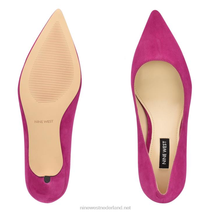 arlene pumps met spitse neus Nine West 62LB1164 donkerroze suède
