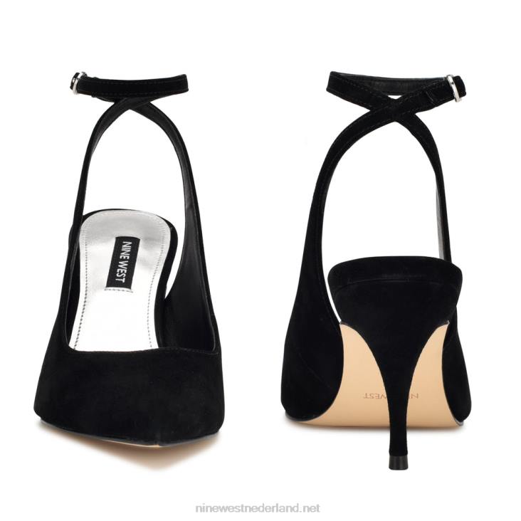 boca pumps met enkelbandje Nine West 62LB1163 zwart suède