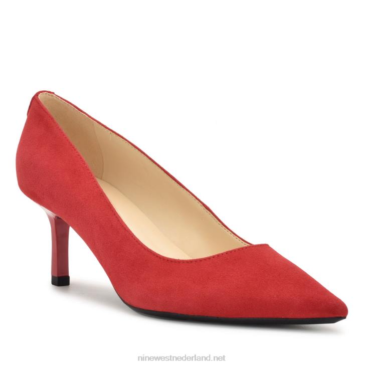 kuna 9x9 pumps met spitse neus Nine West 62LB1150 rood suède