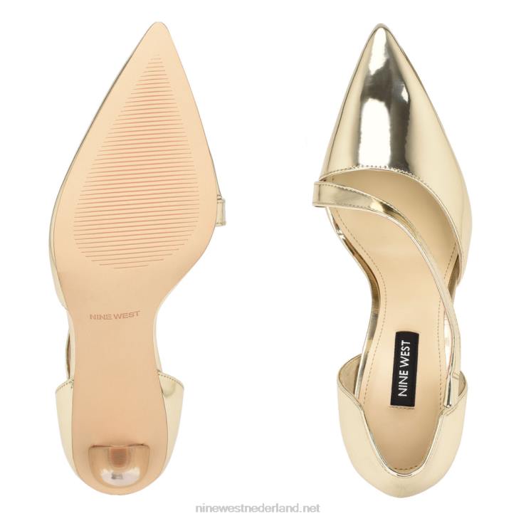 Flyer pumps met spitse neus Nine West 62LB1822 platina spiegel metallic