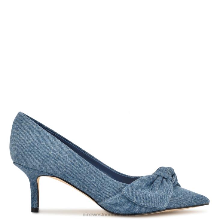 andee jurk pumps Nine West 62LB870 blauw spijkerstof
