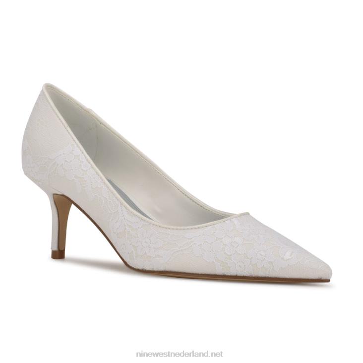 arlene pumps met spitse neus Nine West 62LB2066 ivoor kant