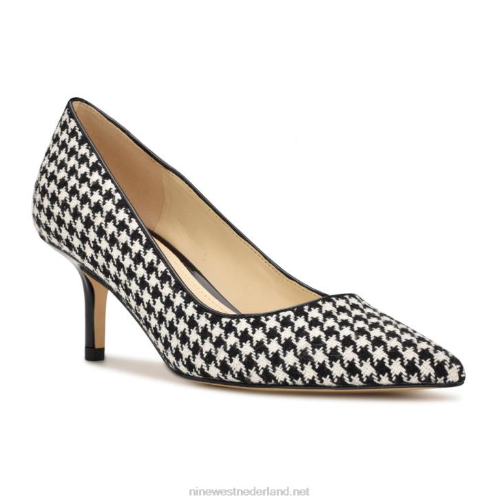 arlene pumps met spitse neus Nine West 62LB2141 zwart/wit pied-de-poule