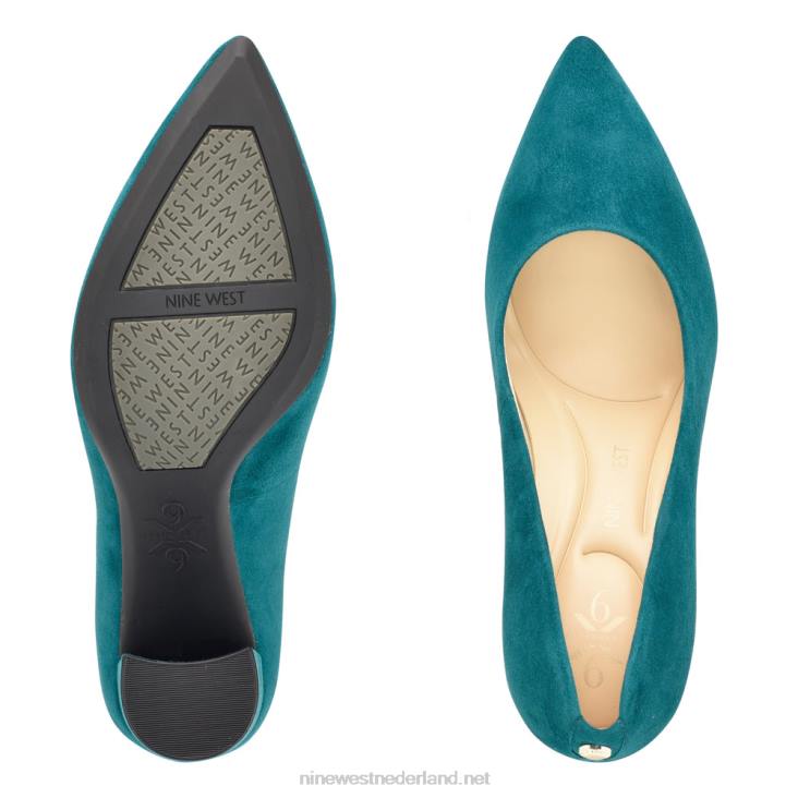 astoria 9x9 pompen Nine West 62LB2115 groenblauw suède