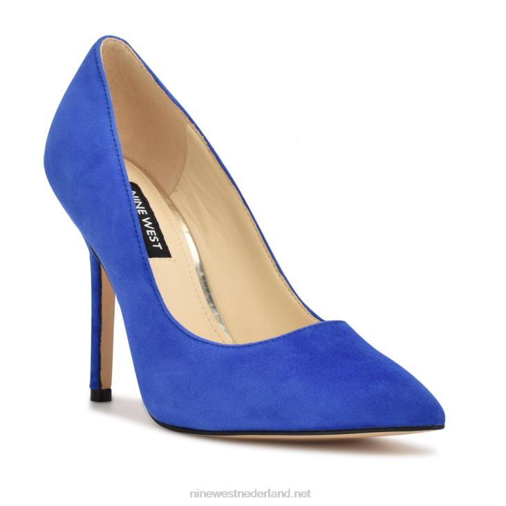 bliss pumps met spitse neus Nine West 62LB916 middelblauw suède