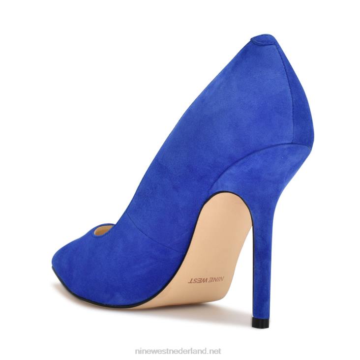 bliss pumps met spitse neus Nine West 62LB916 middelblauw suède