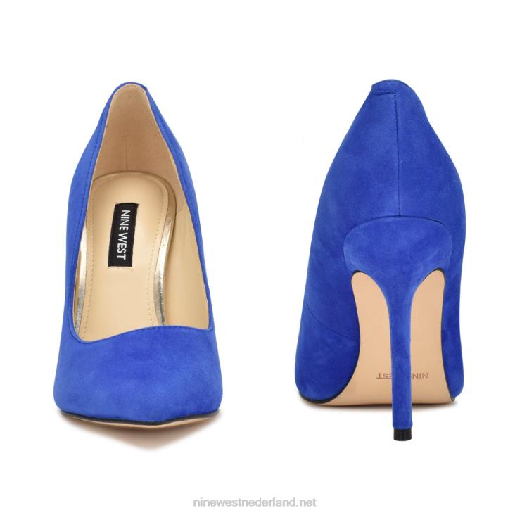 bliss pumps met spitse neus Nine West 62LB916 middelblauw suède