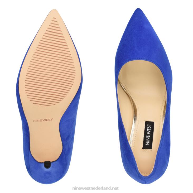 bliss pumps met spitse neus Nine West 62LB916 middelblauw suède
