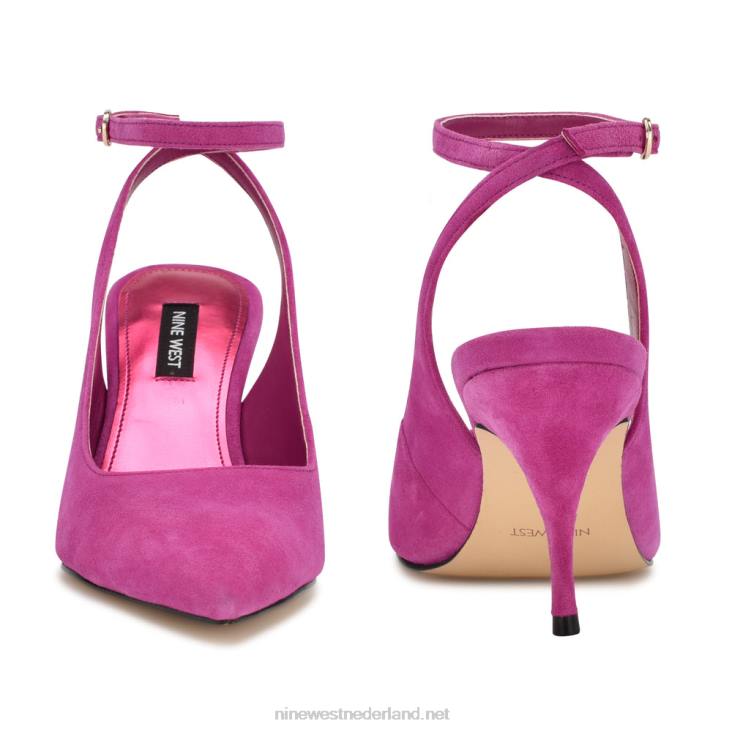 boca pumps met enkelbandje Nine West 62LB908 roze suède