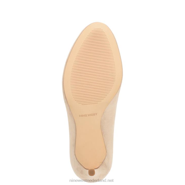 dylan pumps met ronde neus Nine West 62LB2085 nauwelijks nude suède