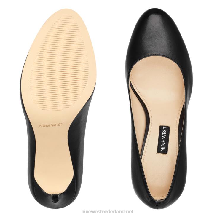 dylan pumps met ronde neus Nine West 62LB2371 zwart leer