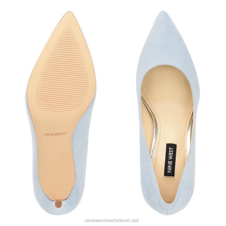 ezra pumps met spitse neus Nine West 62LB2087 lichtblauw suède