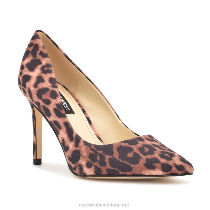 ezra pumps met spitse neus Nine West 62LB2113 bruin luipaard