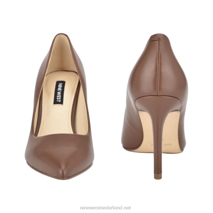 ezra pumps met spitse neus Nine West 62LB2400 bruin leer