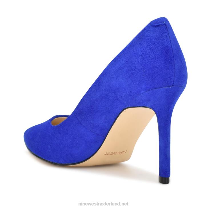 ezra pumps met spitse neus Nine West 62LB911 middelblauw suède
