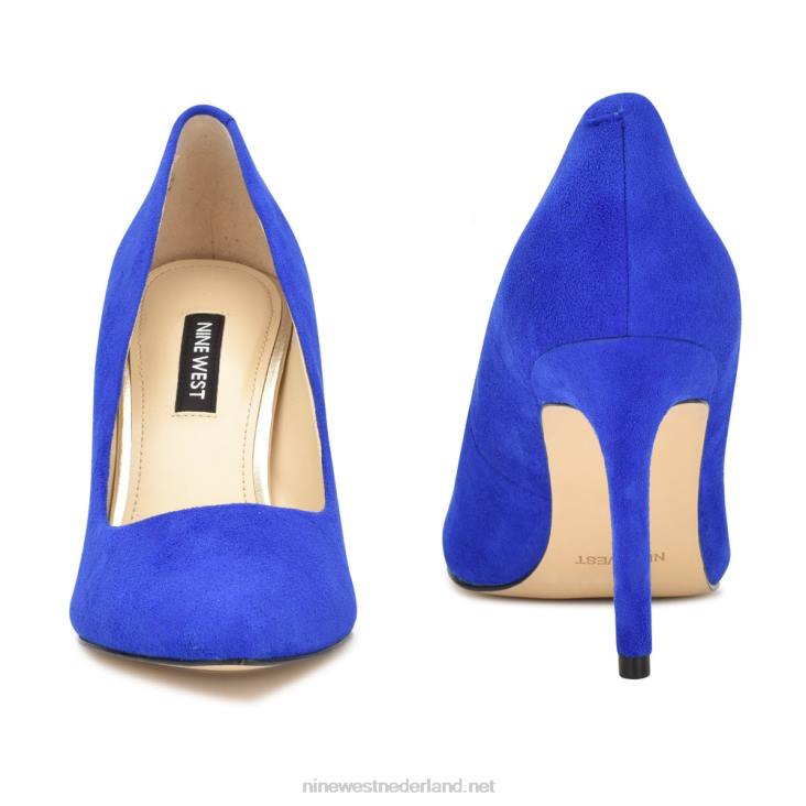 ezra pumps met spitse neus Nine West 62LB911 middelblauw suède