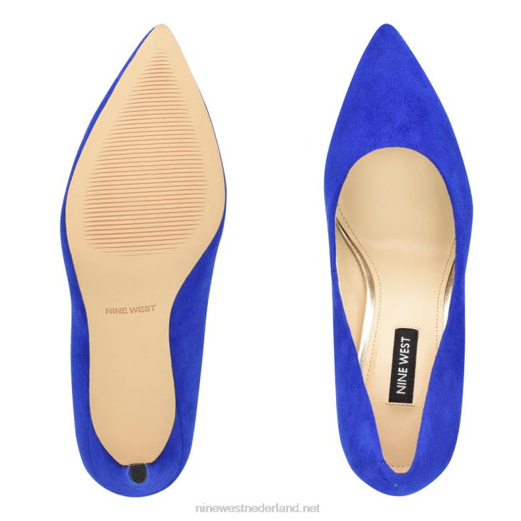 ezra pumps met spitse neus Nine West 62LB911 middelblauw suède