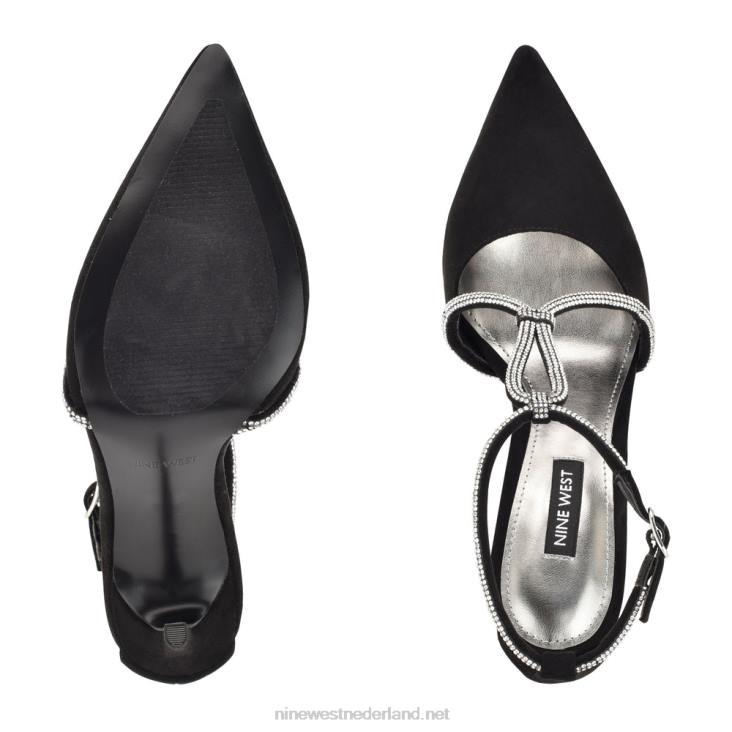 fabel pumps met spitse neus Nine West 62LB1877 zwart suède
