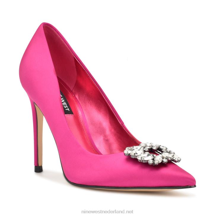 fana pumps met spitse neus Nine West 62LB1829 roze satijn kristal
