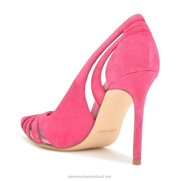 favant pumps met spitse neus Nine West 62LB1413 roze/helder suède