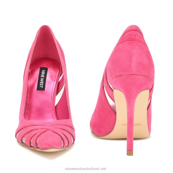 favant pumps met spitse neus Nine West 62LB1413 roze/helder suède