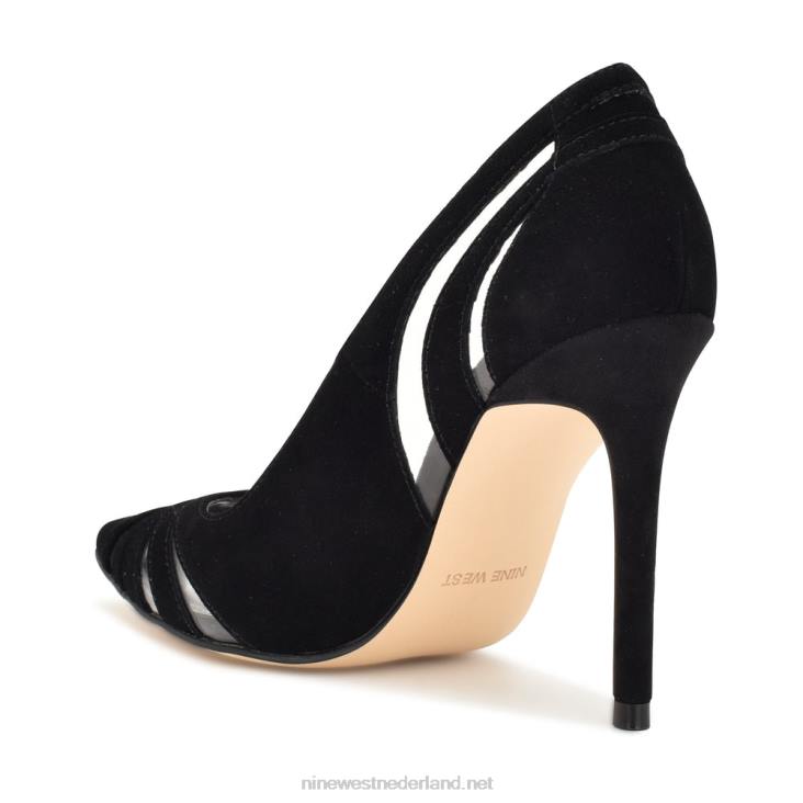 favant pumps met spitse neus Nine West 62LB1654 zwart/helder suède