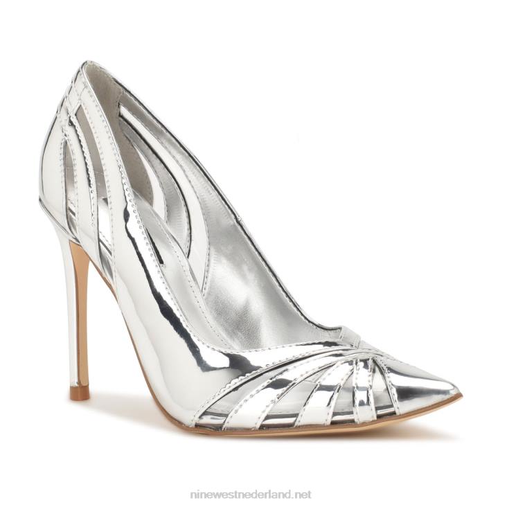 favant pumps met spitse neus Nine West 62LB1846 zilver/helder