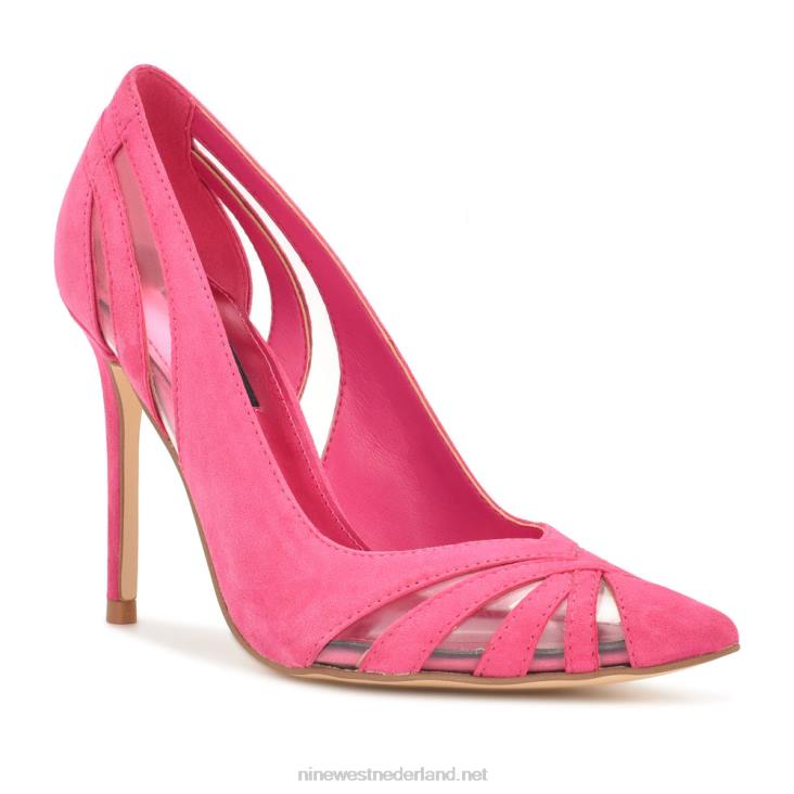 favant pumps met spitse neus Nine West 62LB1847 roze/helder suède
