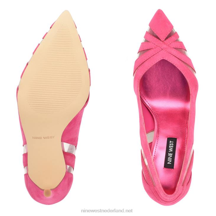 favant pumps met spitse neus Nine West 62LB1847 roze/helder suède