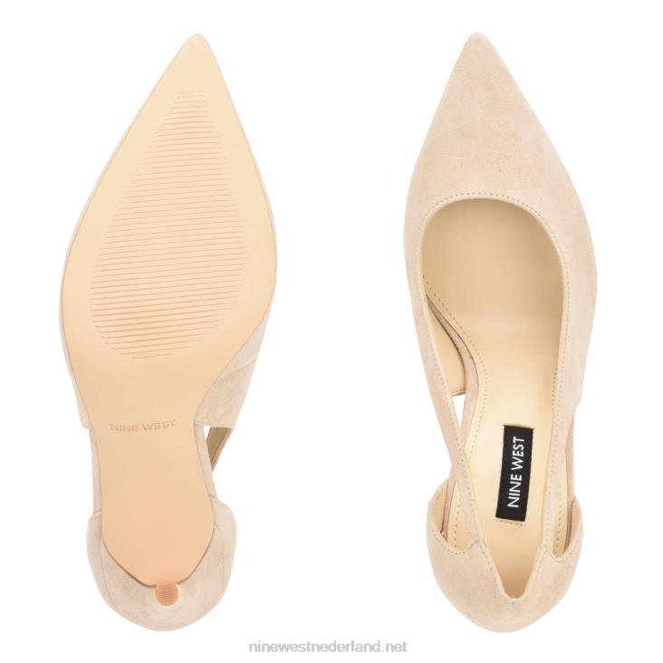 favon uitgesneden pumps Nine West 62LB1608 licht natuurlijk suède