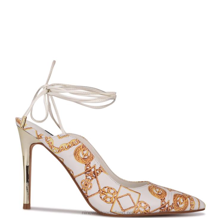 feya enkellaarsjes met wikkeljurk Nine West 62LB1439 wit multi