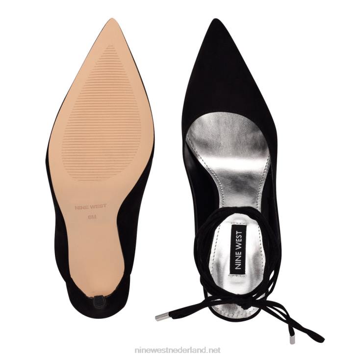 feya enkellaarsjes met wikkeljurk Nine West 62LB1442 zwart suède