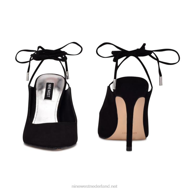 feya enkellaarsjes met wikkeljurk Nine West 62LB1635 zwart suède