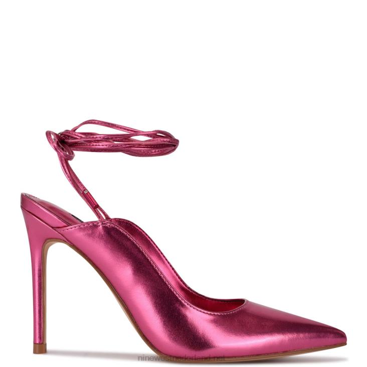 feya enkellaarsjes met wikkeljurk Nine West 62LB2017 roze metaal