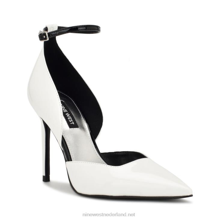 finda d\'orsay pumps met enkelbandje Nine West 62LB1383 wit patent
