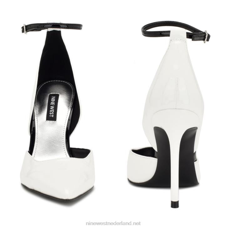 finda d\'orsay pumps met enkelbandje Nine West 62LB1383 wit patent
