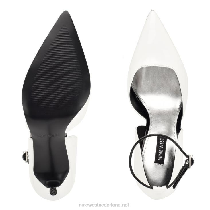 finda d\'orsay pumps met enkelbandje Nine West 62LB1383 wit patent