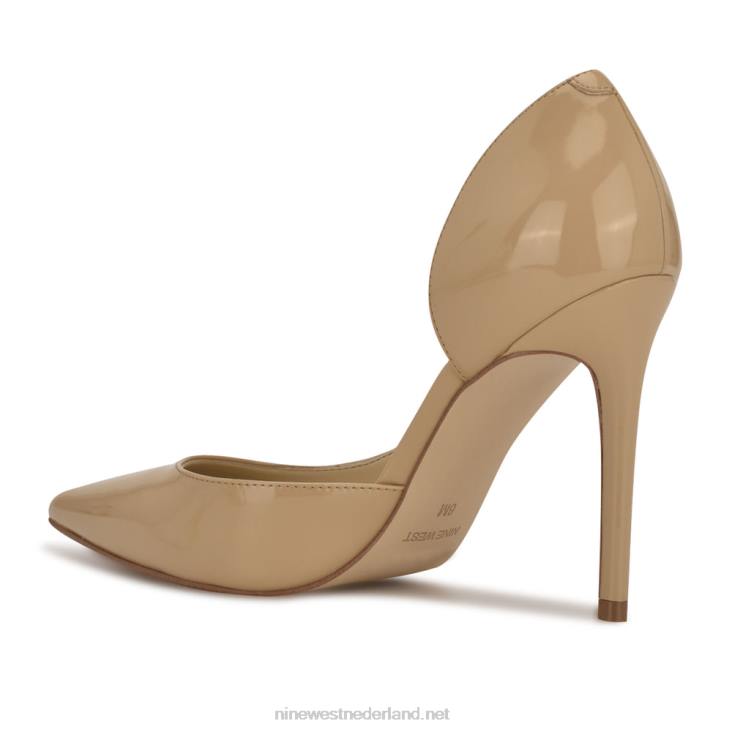 followe d\'orsay pumps met spitse neus Nine West 62LB1576 licht natuurlijk patent
