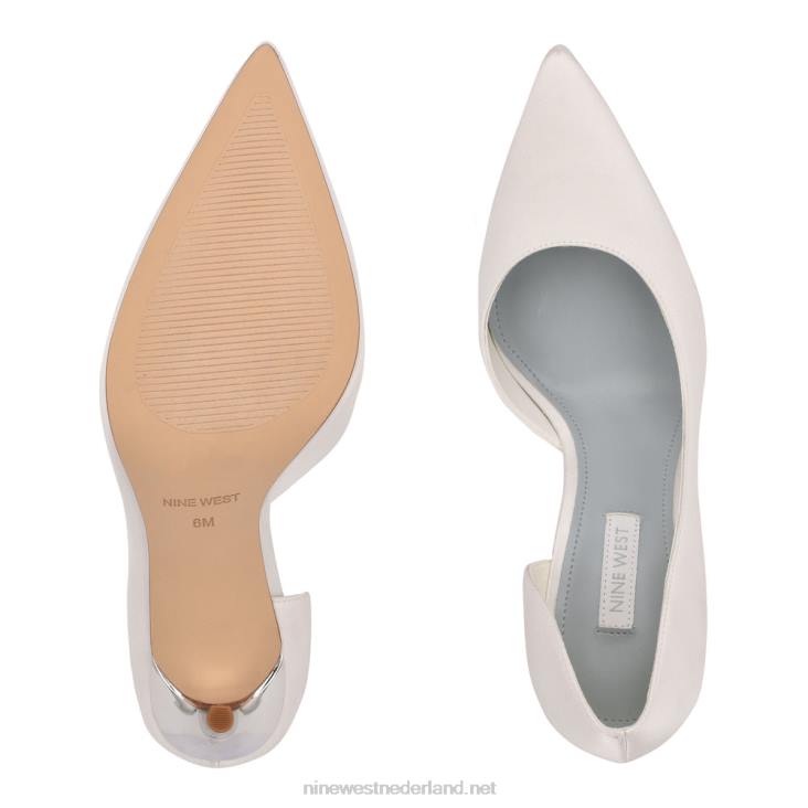 followe d\'orsay pumps met spitse neus Nine West 62LB1627 wit satijn