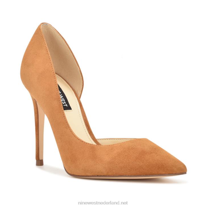 followe d\'orsay pumps met spitse neus Nine West 62LB1629 donker natuurlijk suède