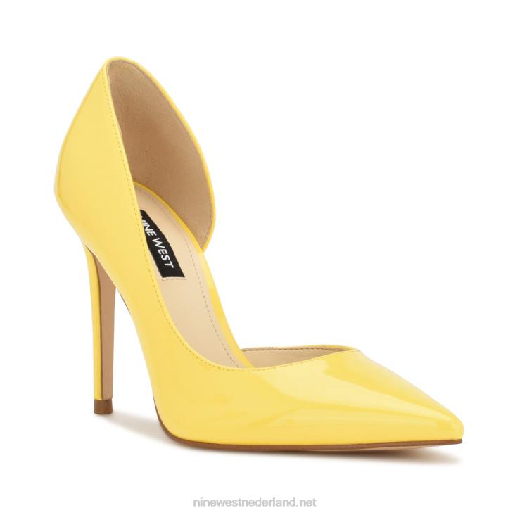 followe d\'orsay pumps met spitse neus Nine West 62LB889 felgeel patent